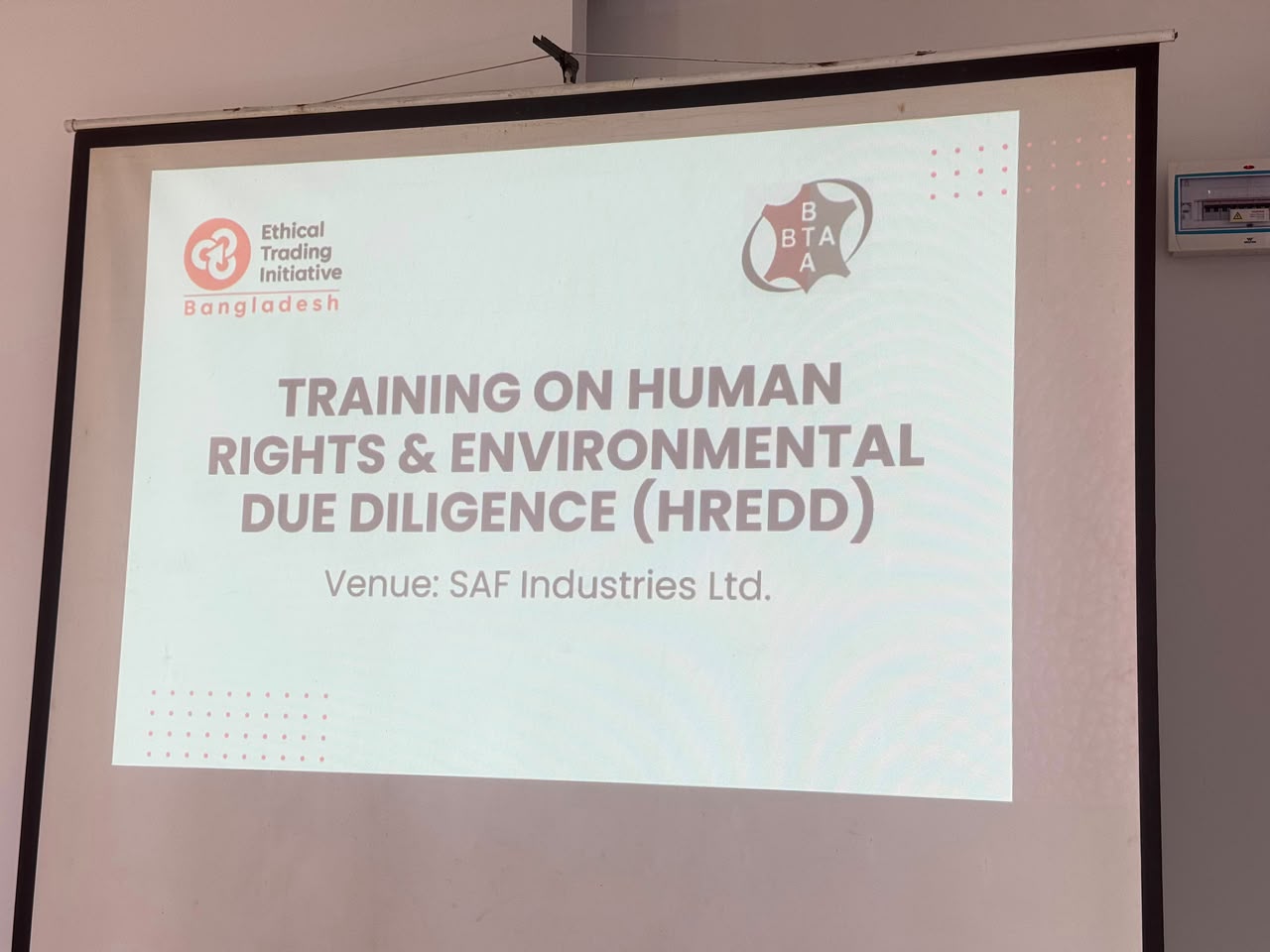Training on HREDD Toolkit held at SAF Industries Ltd.